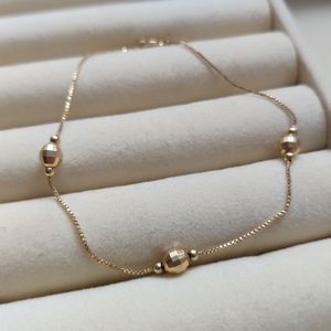 Vintage 14K Yellow Gold Ball Box Chain Bracelet